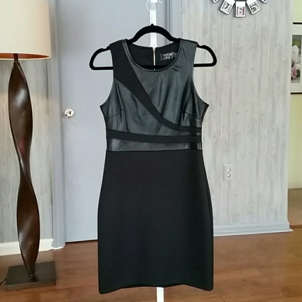 Guess Sexy Faux Leather & Spandex Mini-dress